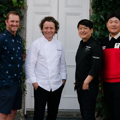MARC WARREN (GOLFER), TOM KITCHIN (CHEF), MUN KIM (CHEF), IM SUNG-JAE (GOLFER)