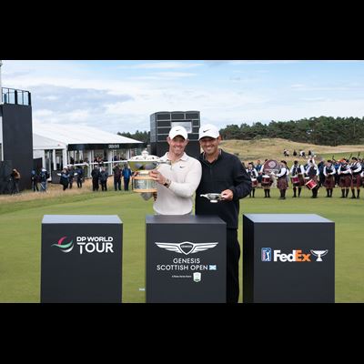 GENESIS SCOTTISH OPEN 2023 WINNER RORY MCIIROY AND HIS CADDIE HARRY DIAMOND