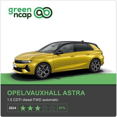 Opel Vauxhall Astra Green NCAP results 2024