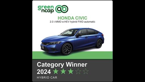 Honda Civic Green NCAP Category Winner 2024 Hybrid Car