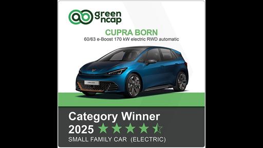 CUPRA Born Green NCAP Category Winner 2025 Small Family Car Electric