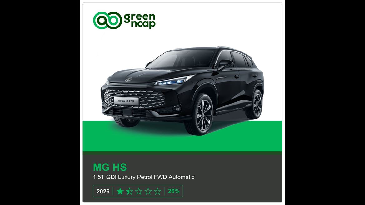 MG HS Green NCAP results 2026