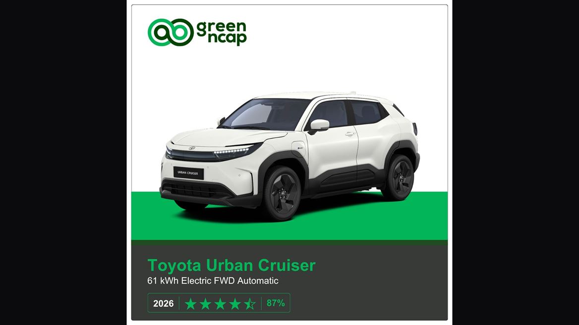 Toyota Urban Cruiser Green NCAP results 2026