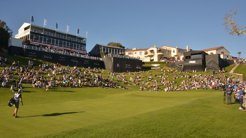 GENESIS OPEN, THE 18TH GREEN AT THE RIVIERA COUNTRY CLUB