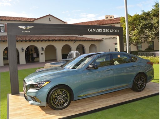 GENESIS G80 SPORT IN FRONT OF THE RIVIERA COUNTRY CLUB, HOME OF THE GENESIS OPEN