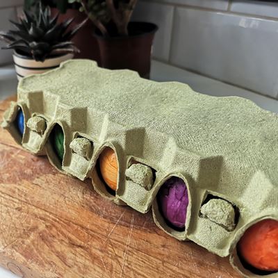 Futuro egg carton for cooked colored eggs