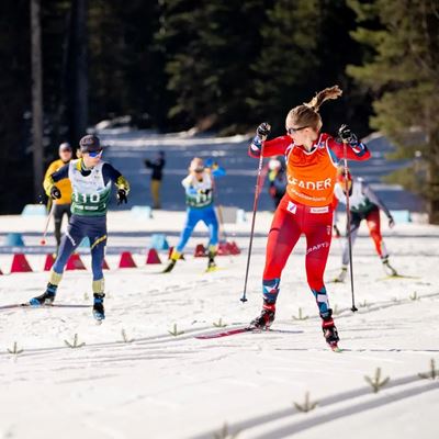 Vilde Nilsen NOR ahead of Liudmyla Liashenko UKR in Prince George 2024