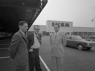 Ingvar Kamprad outside the first IKEA Store in Älmhult