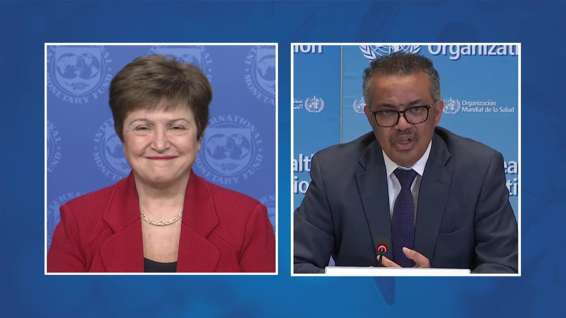 Joint Press Briefing WHO/IMF with MD Georgieva