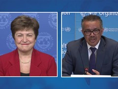 Joint Press Briefing WHO/IMF with MD Georgieva
