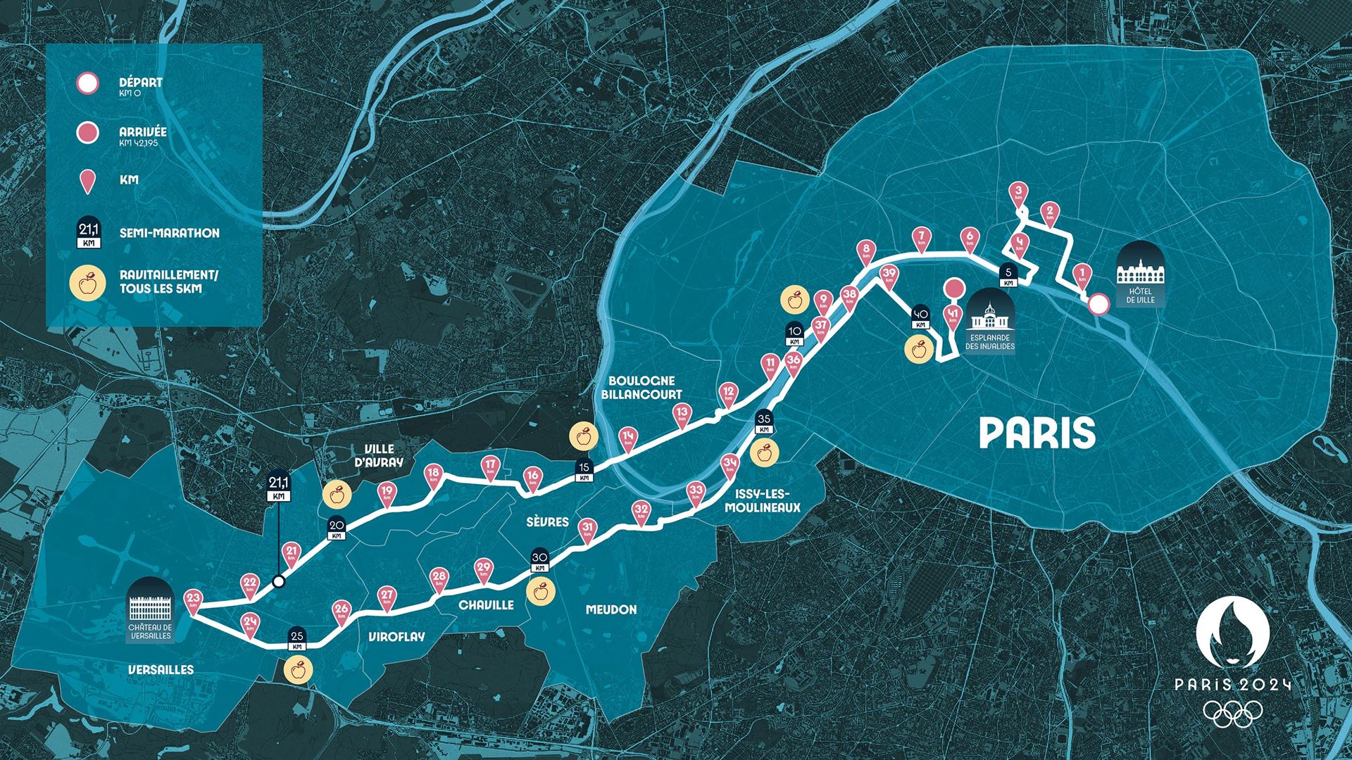 Paris 2024 reveals spectacular Olympic marathon route set against a