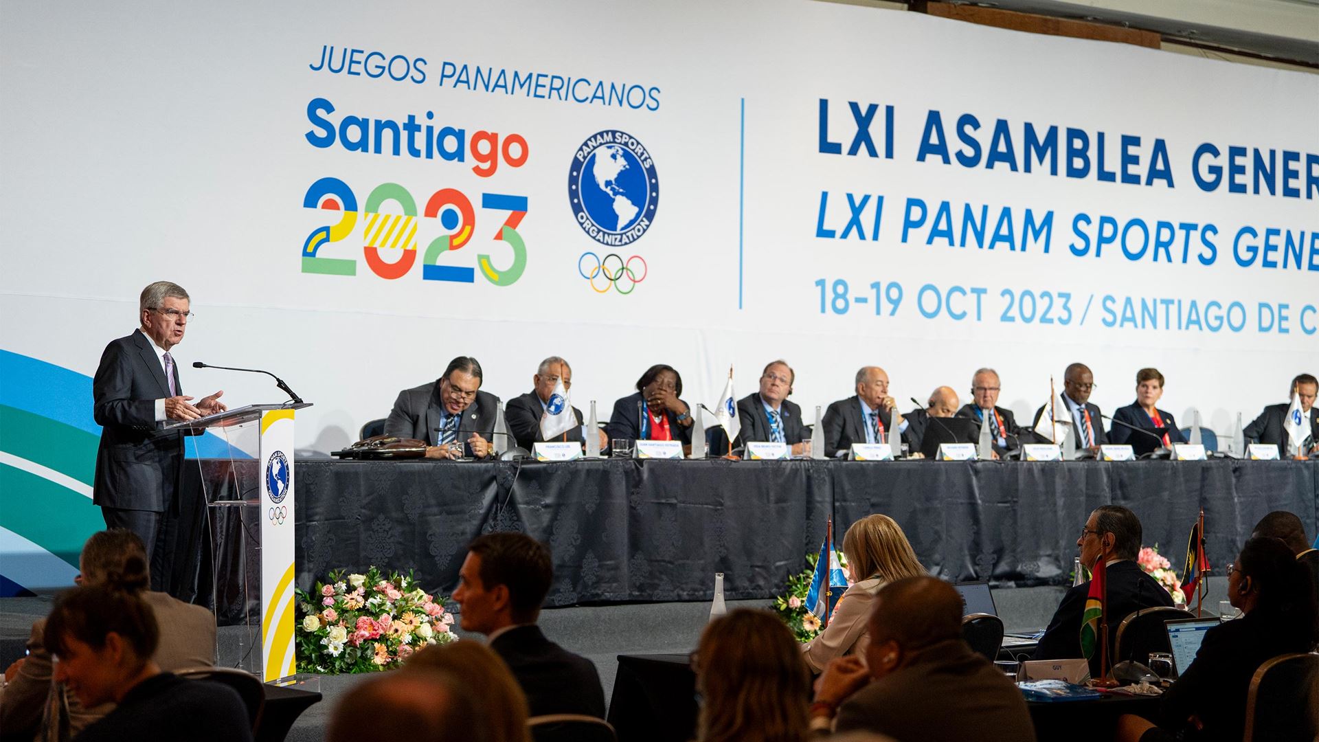 President Bach in South America for the Opening of the Pan Am Games