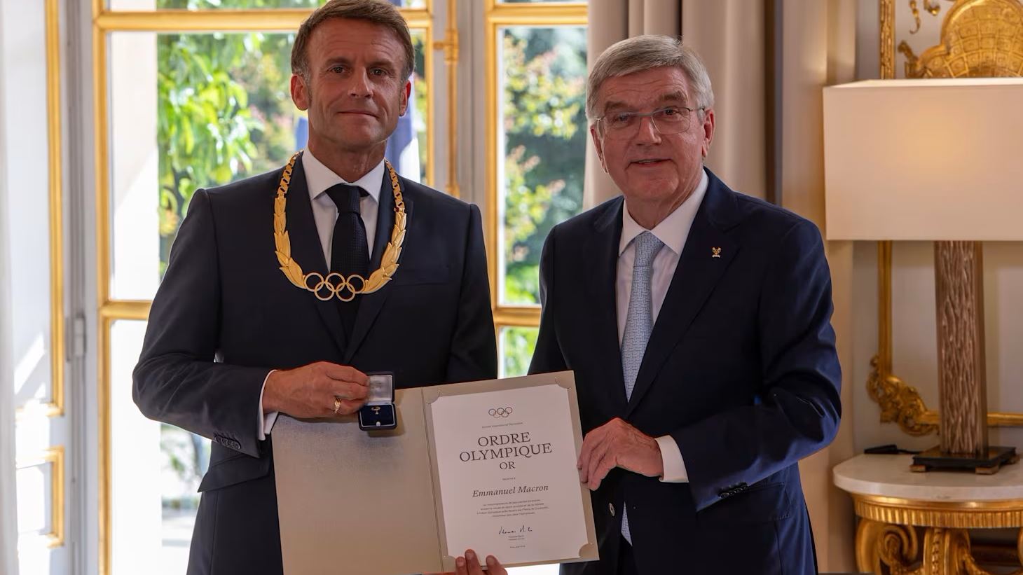 Olympic Order awarded to French President Emmanuel Macron