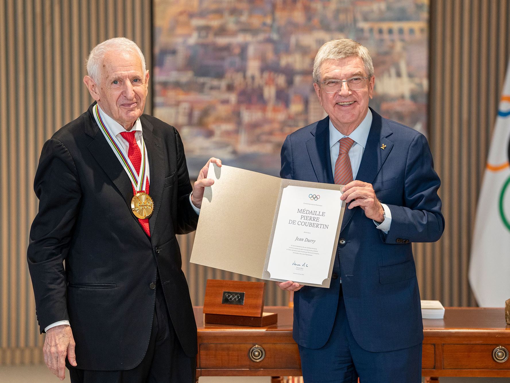 IOC awards Pierre de Coubertin Medals to illustrious personalities who have made an outstanding contribution to Olympis