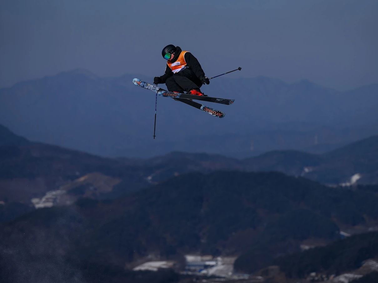 Luke Harrold NZL in action in the Freestyle Skiing Men s Freeski Slopestyle at the Welli Hilli Park Ski Resort at