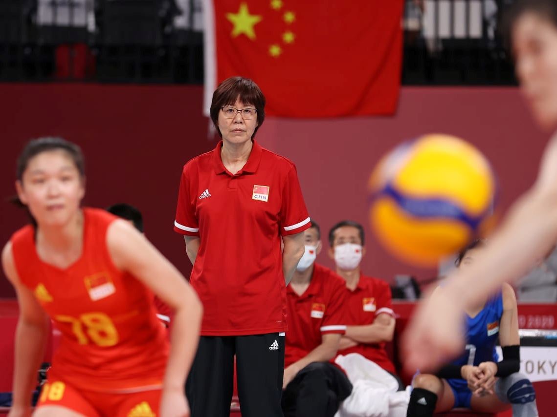 TOKYO JAPAN AUGUST 02 Lang Ping of Team China looks on against Team Argentina during the Women s Preliminary Pool