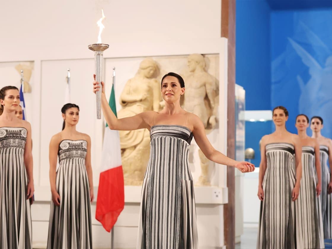 Olympic flame lit in Ancient Olympia