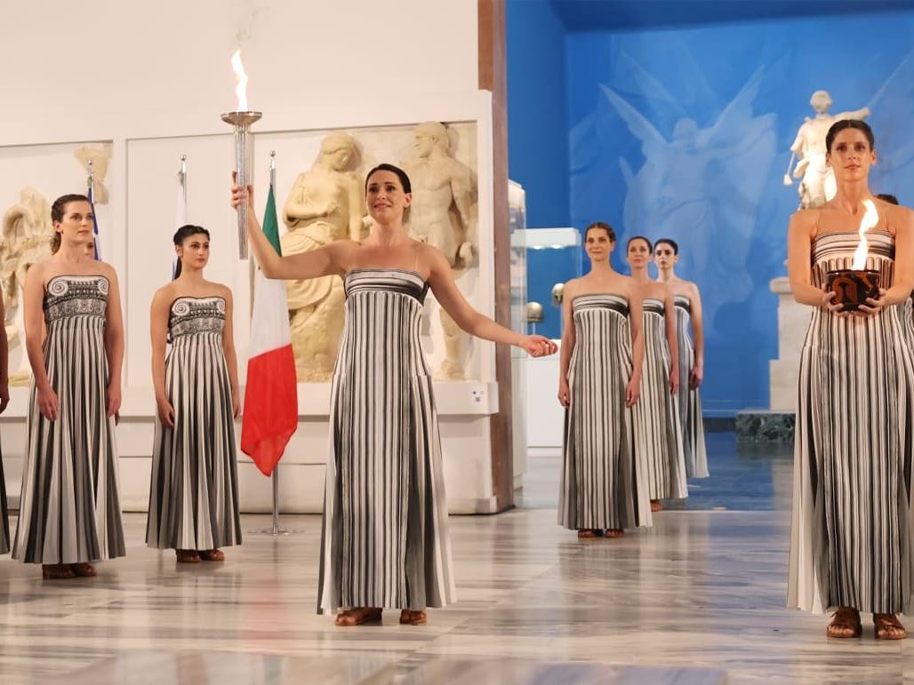 Olympic flame lit in Ancient Olympia