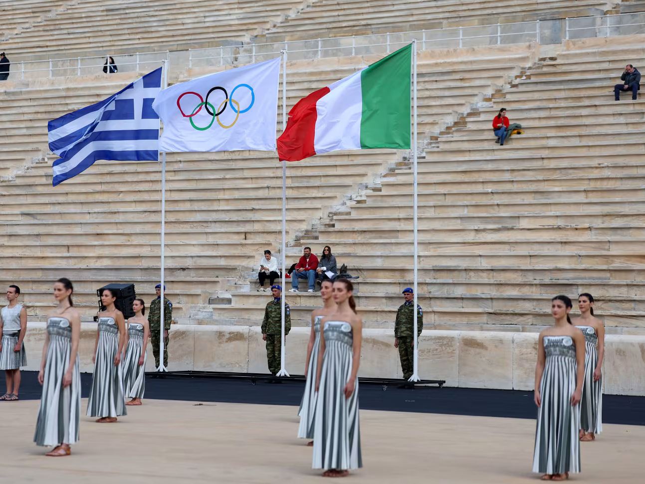 Olympic flame handed over in Athens as it begins journey to Italy for Milano Cortina 2026