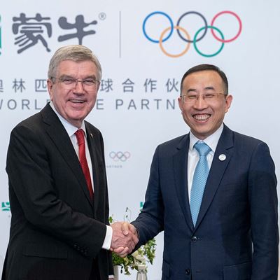 IOC President meets Worldwide Olympic Partner Mengniu CEO Jeffrey Lu in Beijing
