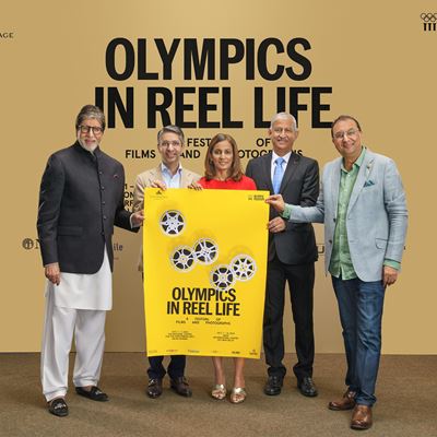 L R Bollywood star Amitabh Bachchan Abhinav BINDRA shooting Aparna POPAT badminton M M SOMAYA hockey Shiven