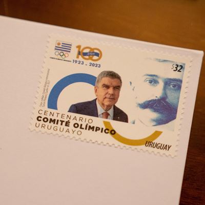 New postage stamp honours the Olympic Movement and the centenary of the Uruguayan NOC
