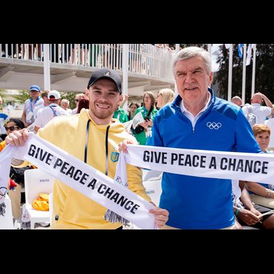 Olympic athletes call for peace from the Olympic Village