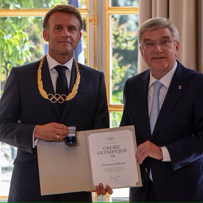 Olympic Order awarded to French President Emmanuel Macron