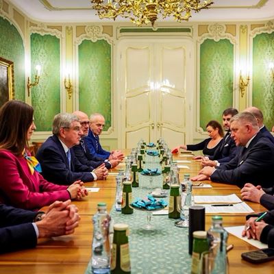 IOC President Thomas Bach visits NOC of Slovakia in Bratislava