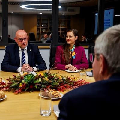 IOC President Thomas Bach visits NOC of Slovakia in Bratislava