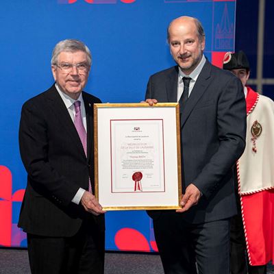 IOC President Bach awarded highest honours of the City of Lausanne and the Canton of Vaud