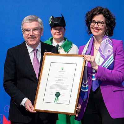 IOC President Bach awarded highest honours of the City of Lausanne and the Canton of Vaud