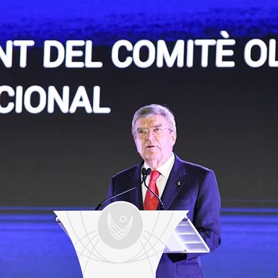 IOC President Thomas Bach celebrates Olympic values and unity during visit to Games of the Small States of Europe in And