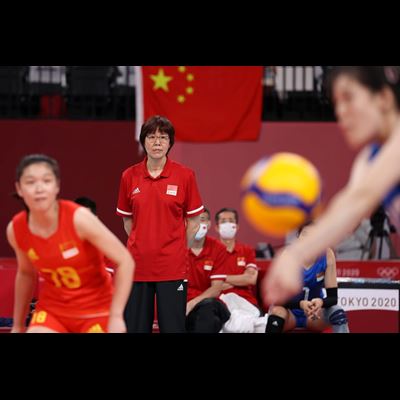 TOKYO JAPAN AUGUST 02 Lang Ping of Team China looks on against Team Argentina during the Women s Preliminary Pool