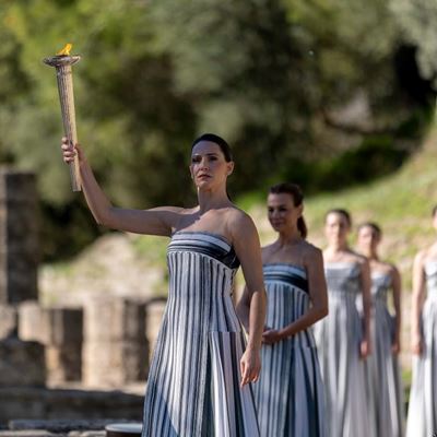 Olympic flame lit in Ancient Olympia