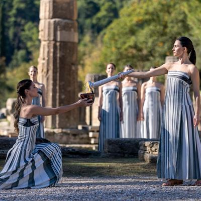 Olympic flame lit in Ancient Olympia