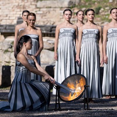 Olympic flame lit in Ancient Olympia