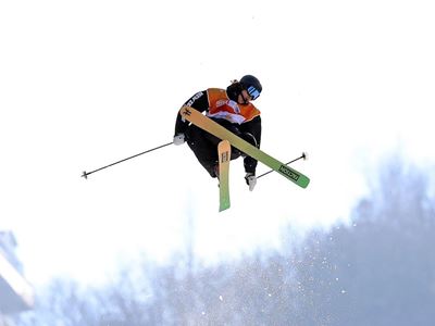 Finley Melville Ives NZL in action during the Freestyle Skiing Men s Freeski Big Air Qualification at the Hoengseong