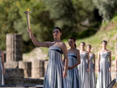 Olympic flame lit in Ancient Olympia