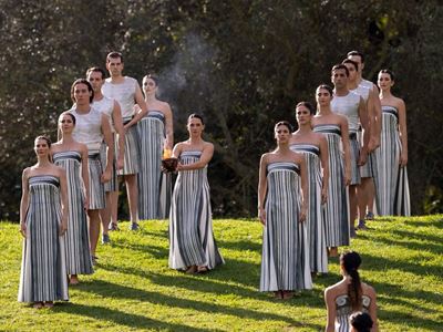 Olympic flame lit in Ancient Olympia