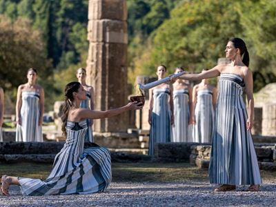 Olympic flame lit in Ancient Olympia