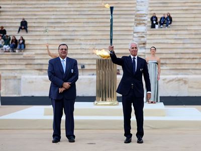 Olympic flame handed over in Athens as it begins journey to Italy for Milano Cortina 2026