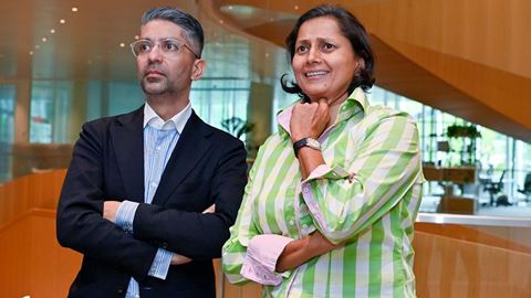 Abhinav Bindra and Manisha Malhotra in the Olympic House