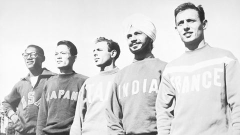 Helsinki 1952 Olympic Games Olympic village The athletes arrive at the Olympic village before the Games Reginald PEA