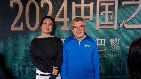Award winning actress director and producer Jia Ling and IOC President Thomas Bach