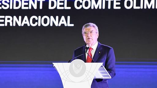 IOC President Thomas Bach celebrates Olympic values and unity during visit to Games of the Small States of Europe in And