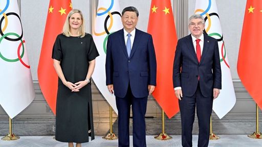 IOC President Coventry welcomed by China s President Xi together they witness spectacular Opening Ceremony for China s