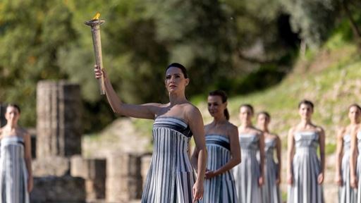 Olympic flame lit in Ancient Olympia