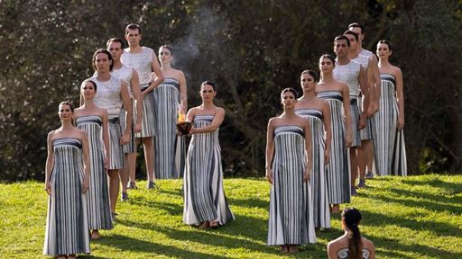 Olympic flame lit in Ancient Olympia