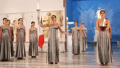 Olympic flame lit in Ancient Olympia